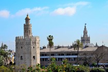 View of the Golden Tower and Giralda Tower from the river